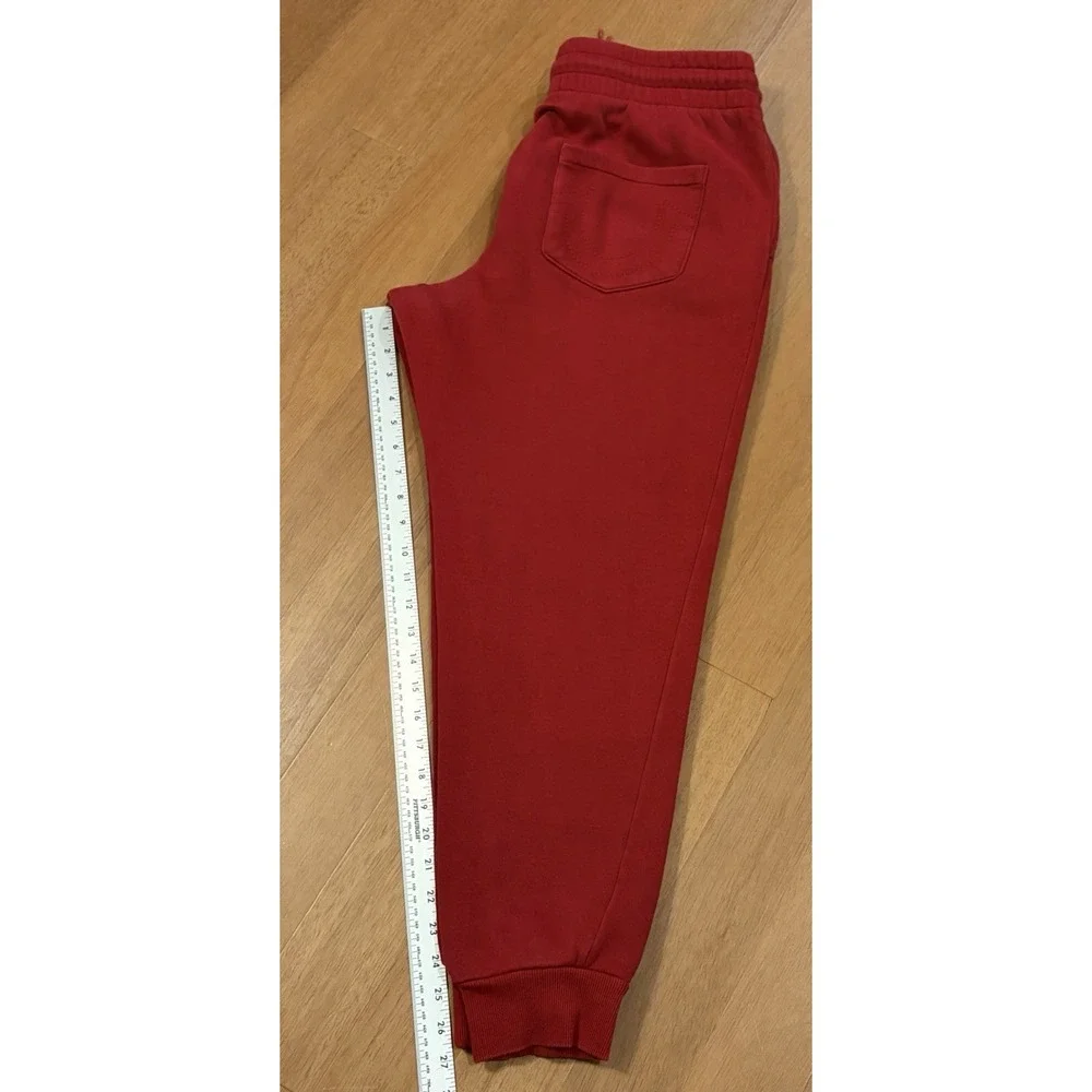 True Religion Joggers Sweatpant Buddha Logo Horseshoe Pocket Medium Red Spellout